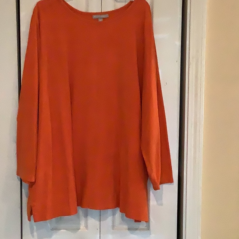 3X versatile orange fleece top